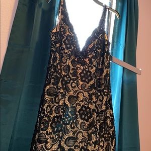 Black Illusion Lace Beaded Mermaid Gown Mac Duggal - Sz 12